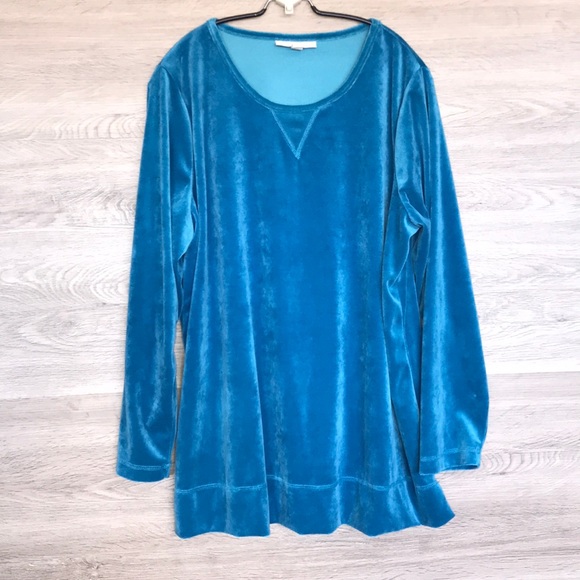 Woman Within Tops - NWOT- Women’s Plush Velour LS Crew Neck Top, 18/20